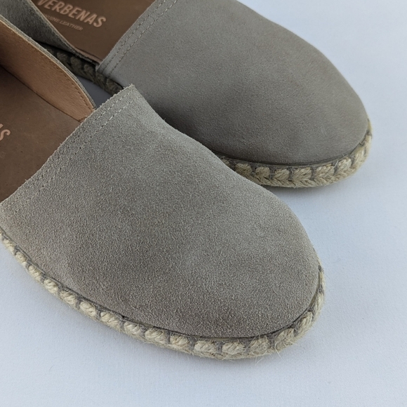 Verbenas Espadrilles Carmen Suede Leather Closed Toe Stone EU40 US 9 NWOB - Picture 6 of 16